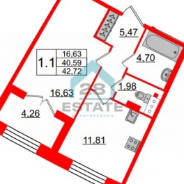 Продажа 1-комн квартиры на вторичном рынке Петровский пр-кт