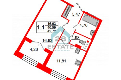 Продажа 1-комн квартиры на вторичном рынке Петровский пр-кт