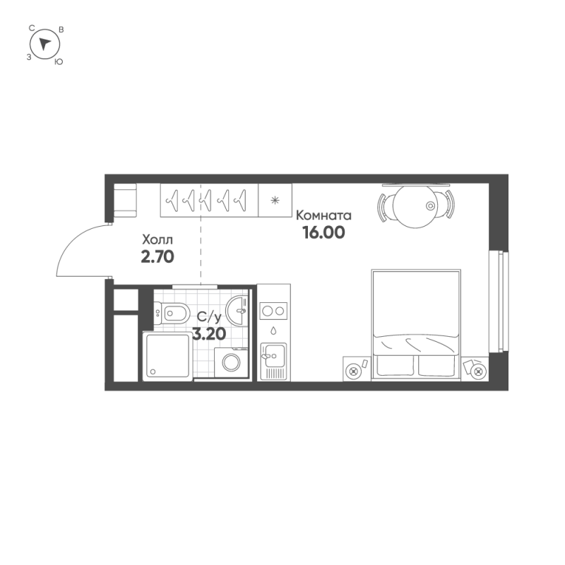 Продажа студии Санкт-Петербург г., Московское ш.,  к. 3