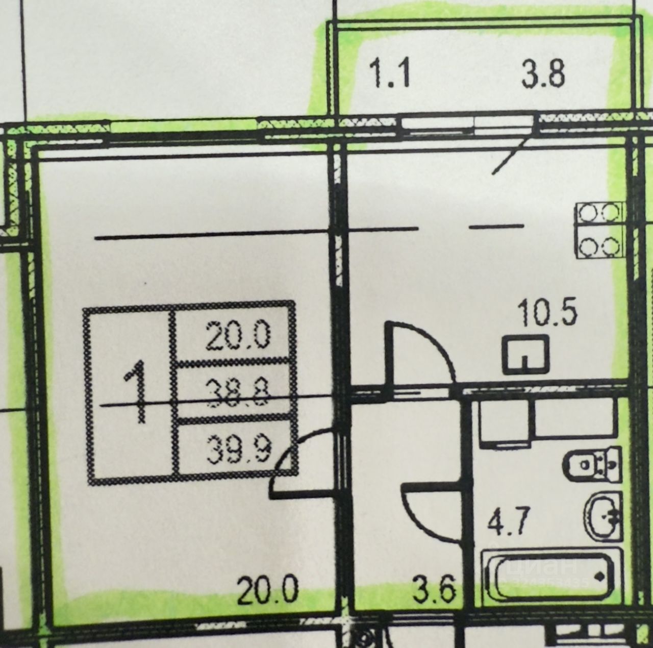 Продажа 1-комн квартиры на вторичном рынке улица Архивная, 11к1