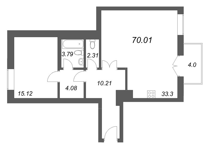 Продажа 1-комн квартиры в новостройке Санкт-Петербург г., Фонтанки реки наб.,  к. 1