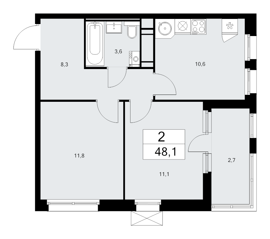 Продажа 2-комн квартиры в новостройке Коммунарка п., Эдварда Грига ул.,  к. 25.2