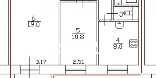 2-комн квартира ул Новосибирская,  д. 6
