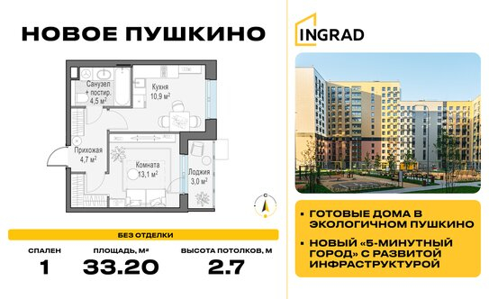 Продажа 1-комн квартиры на вторичном рынке Пушкино г, Александра Меня ул