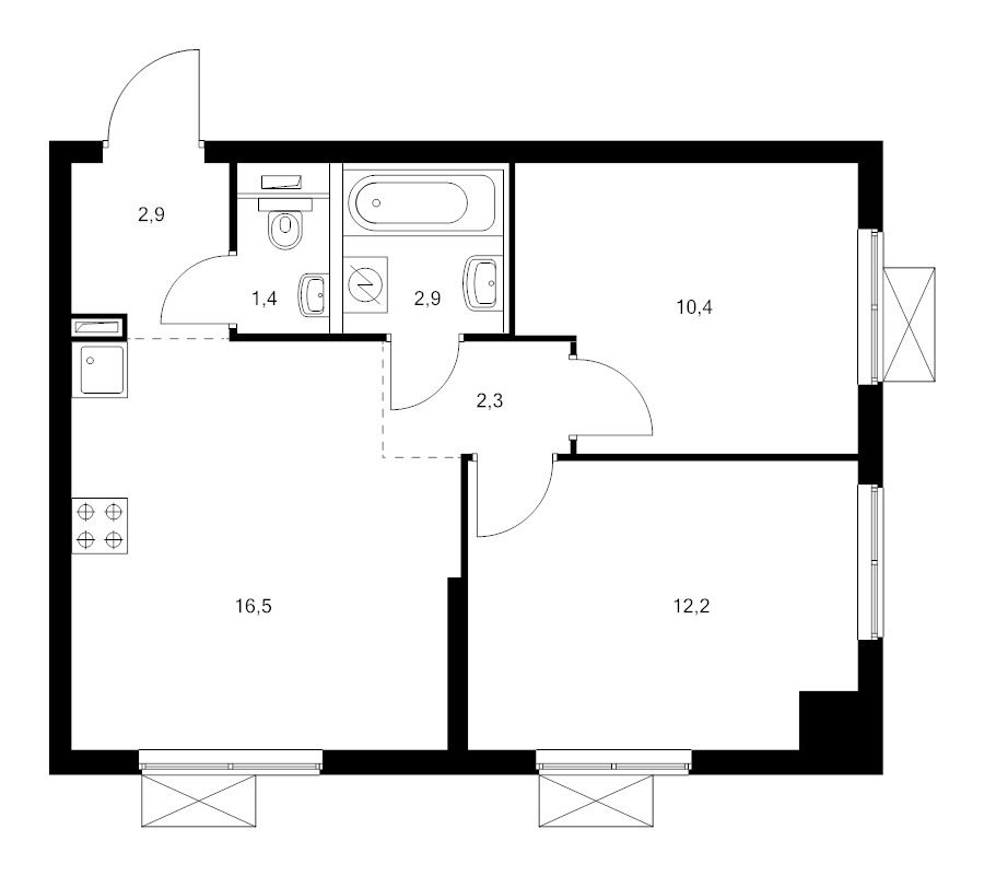 Продажа 2-комн квартиры в новостройке Москва г., Большая Очаковская ул.,  к. 2.2