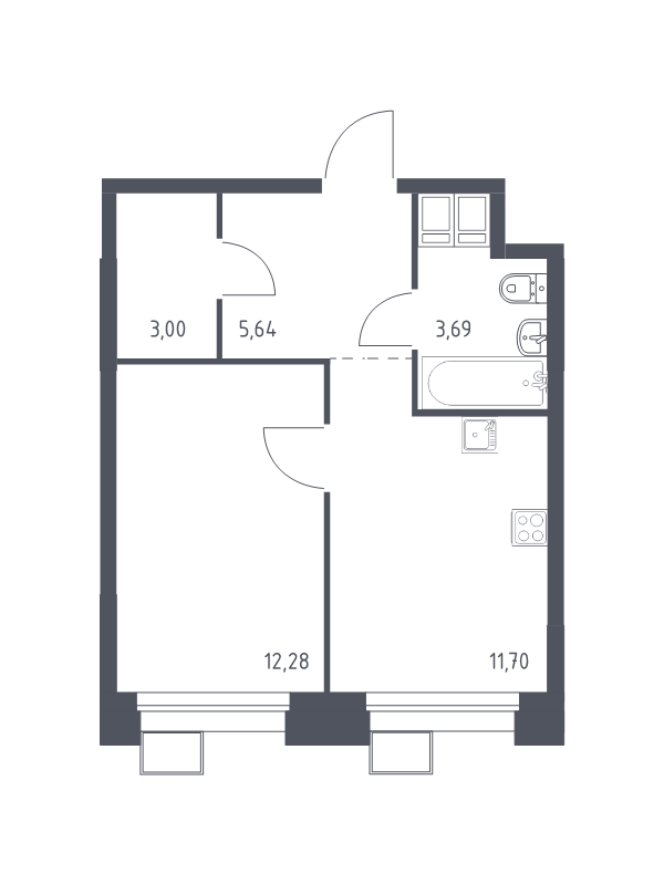 Продажа 1-комн квартиры в новостройке Дудкино д., Цветочная ул.,  к. 2.2