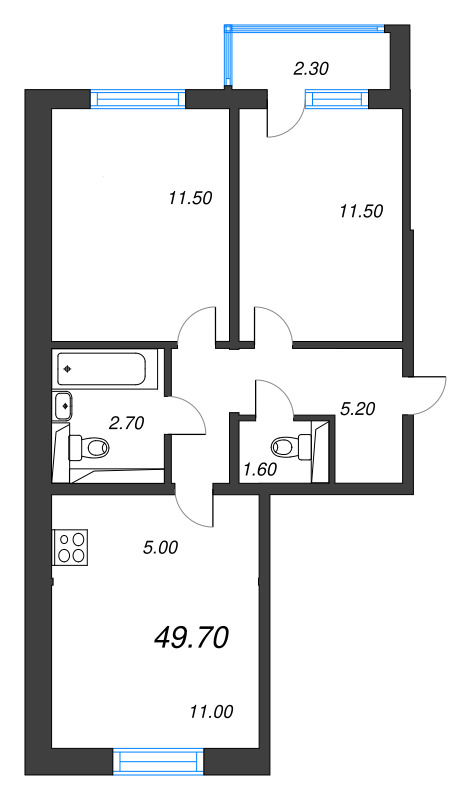 Продажа 2-комн квартиры в новостройке Ковалево п., Поперечная ул.,  к. 15