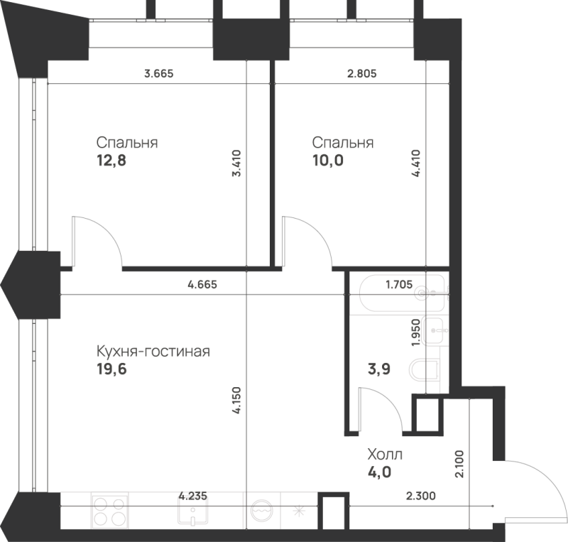 Продажа 2-комн квартиры в новостройке Москва г., 1-ый Грайвороновский npoeзд,  к. 1