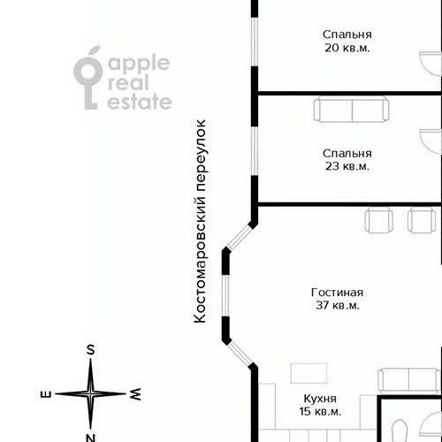 4-комн квартира Наставнический переулок, 3