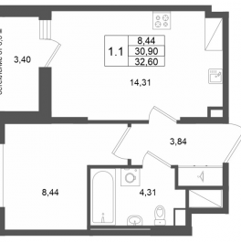 Продажа 1-комн квартиры в новостройке Новосаратовка д., Покровская Дорога ул.,  к. 13