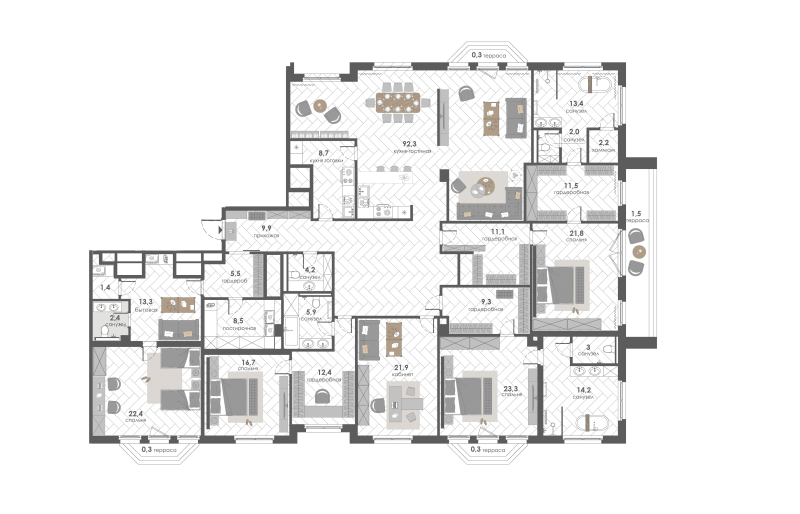 Продажа 5-комн квартиры в новостройке Москва г., 1-ый переулок Тружеников,  к. 1