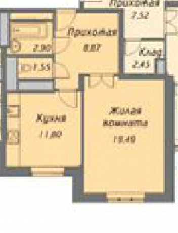 Планировка ЖК Комфортный квартал, 19.49 м2