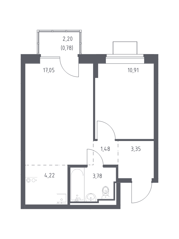 Продажа 1-комн квартиры в новостройке Богданиха д., Красная Слобода ул.,  к. 10.2