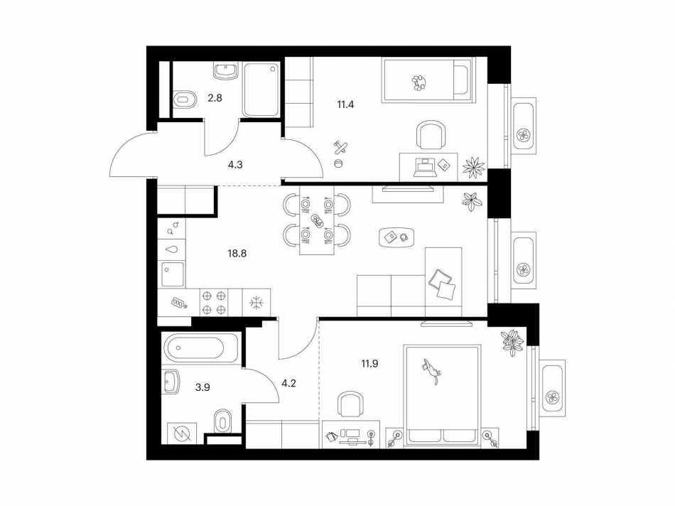 Продажа 2-комн квартиры в новостройке Середневский лес, корп. 2.1.6
