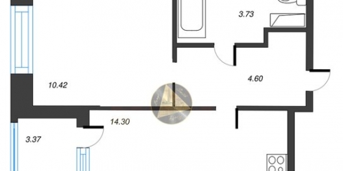 1-комн квартира Обуховской обороны пр-кт,  д. 38