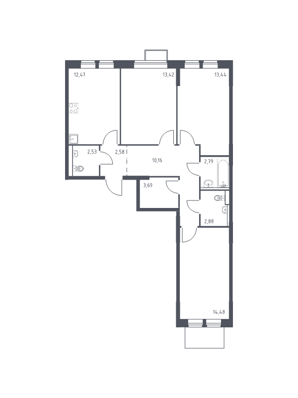 Продажа 3-комн квартиры в новостройке Москва г., Ленинградское ш.,  к. 5