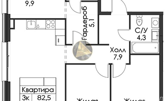 Продажа 3-комн квартиры на вторичном рынке Галерный проезд,  д. 1 к2