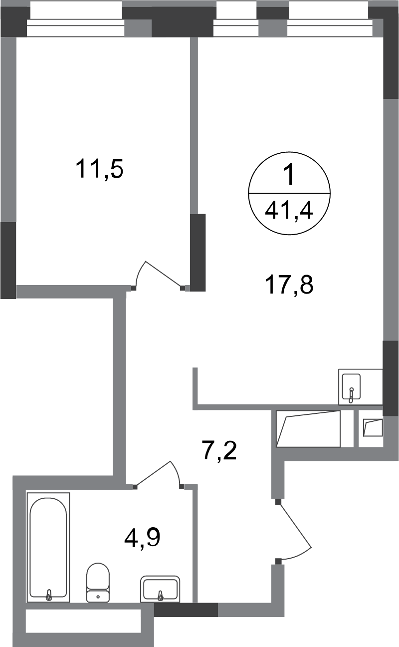 Продажа 1-комн квартиры в новостройке Московский г., Бианки ул.,  к. 7.3