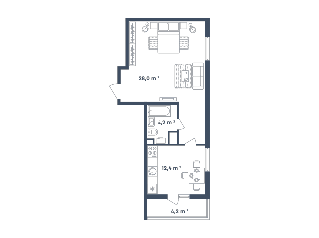 Планировка ЖК Сказочный лес, 28 м2