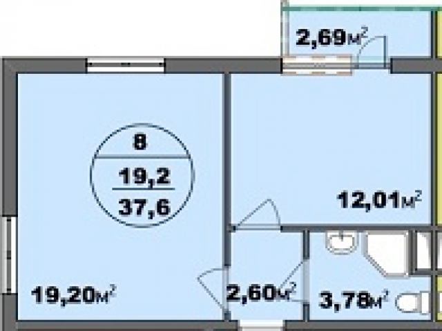 Планировка ЖК Софьино, 19.2 м2