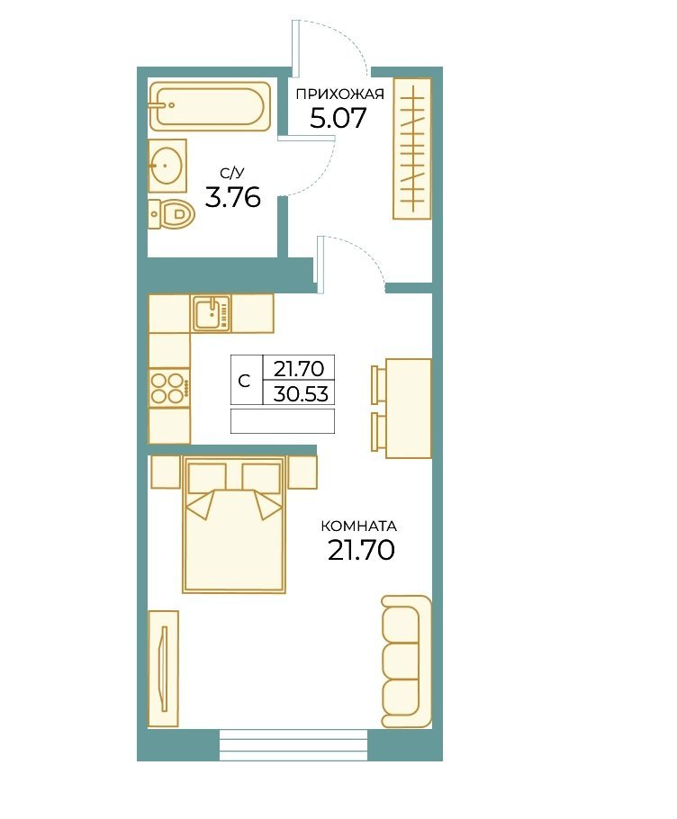Продажа студии Таллинская ул. ,  д. 11