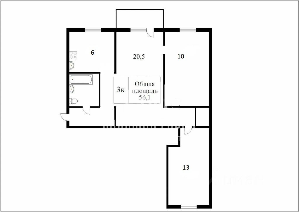 Продажа 3-комн квартиры на вторичном рынке Серебрянка мкр, Пушкино, 58