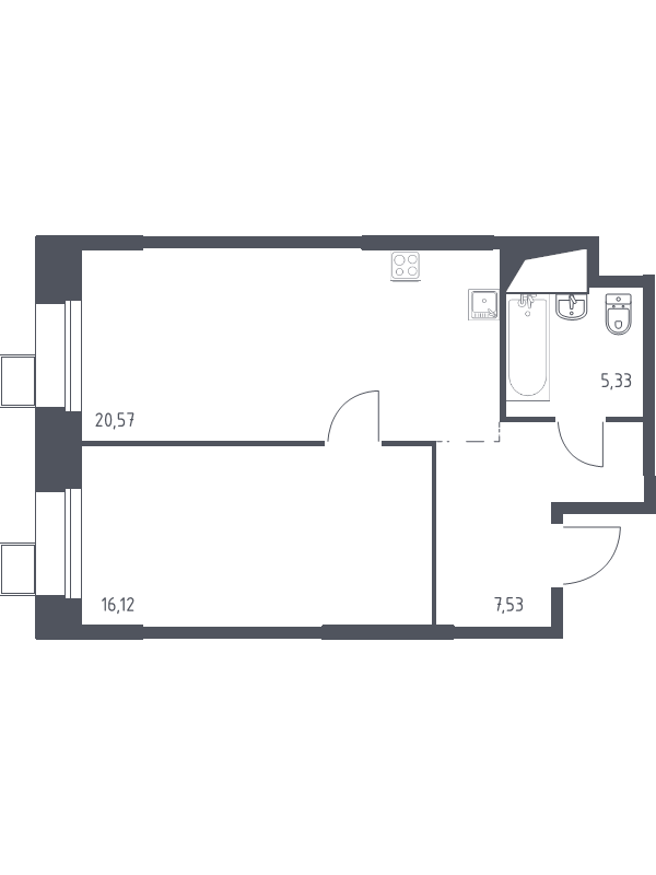Продажа 1-комн квартиры в новостройке Дудкино д., Цветочная ул.,  к. 2.2