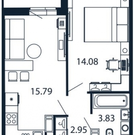 Продажа 1-комн квартиры на вторичном рынке Мурино г, Ручьевский пр-кт,  д. 20 с1
