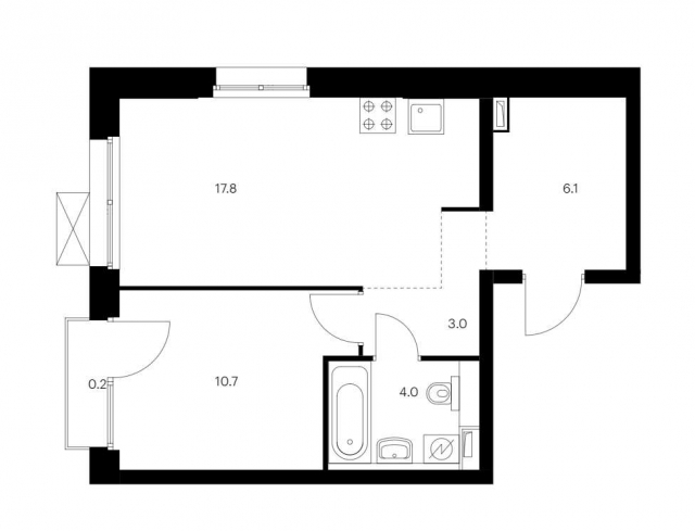Планировка ЖК Аэронавт, 10.7 м2