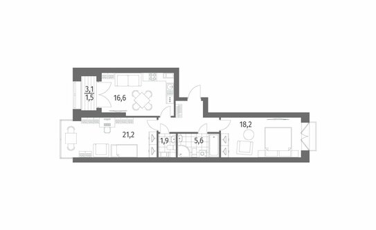 Продажа 2-комн квартиры на вторичном рынке улица Академика Константинова,  д. 1 к1 с1