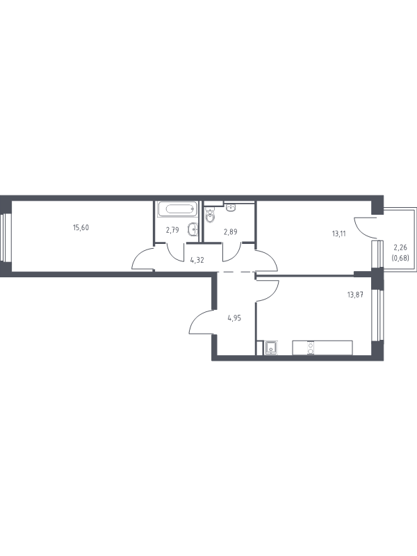 Продажа 2-комн квартиры в новостройке Егорово п., Колхозная ул.,  к. 3.1