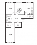 Планировка ЖК Переделкино Ближнее, 48 м2