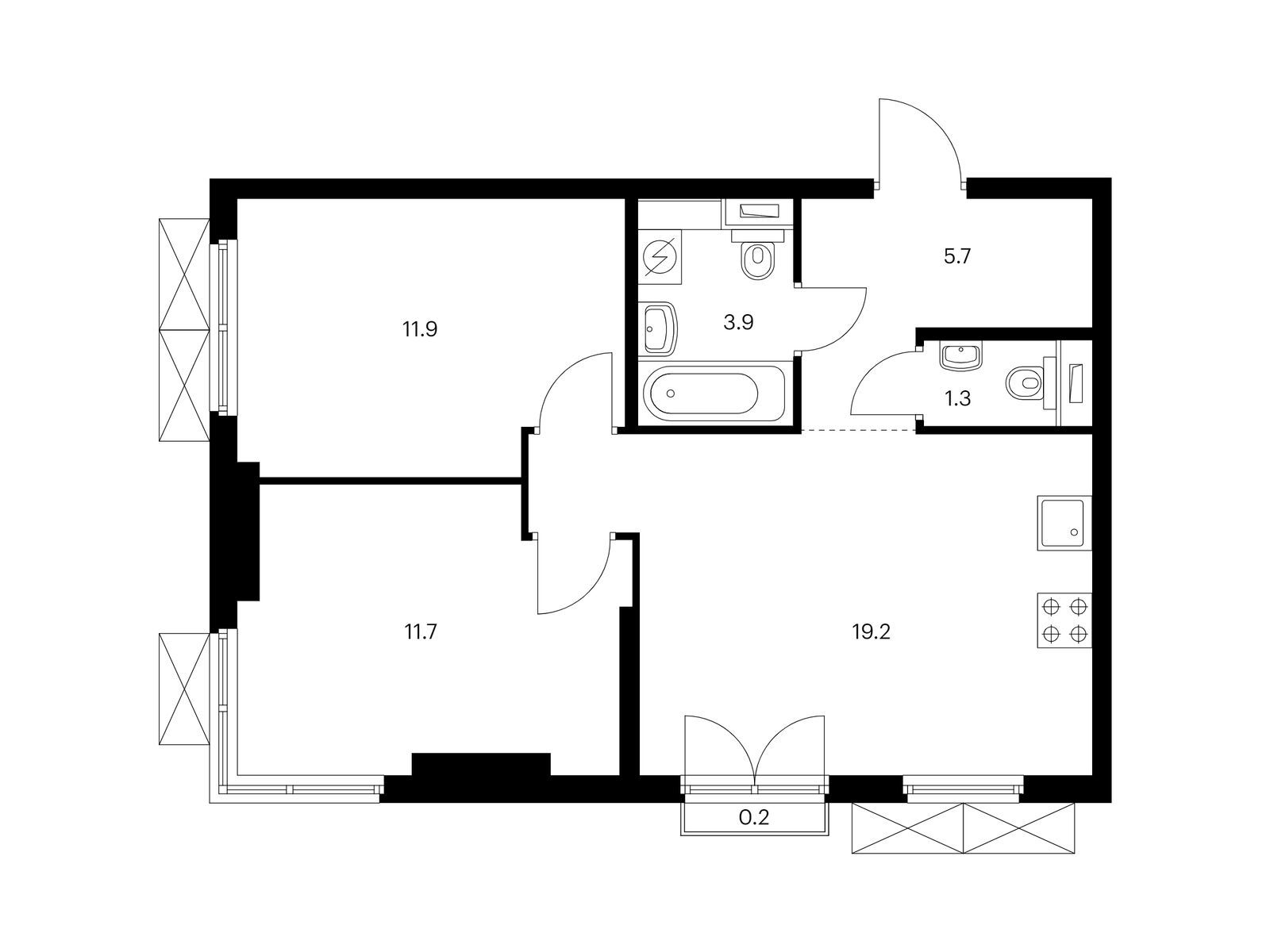 Продажа 2-комн квартиры в новостройке ул. Руставели, д.8