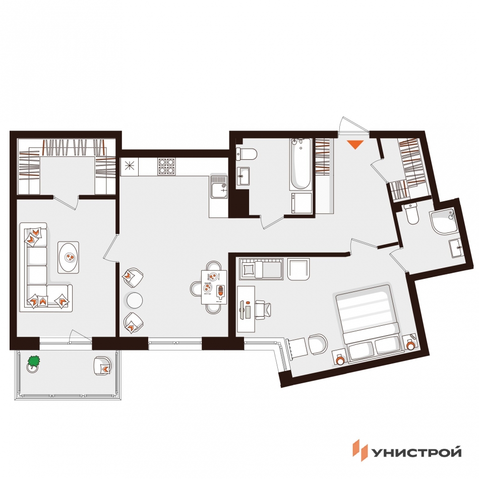Продажа 2-комн квартиры в новостройке Сестрорецк, Приморское ш