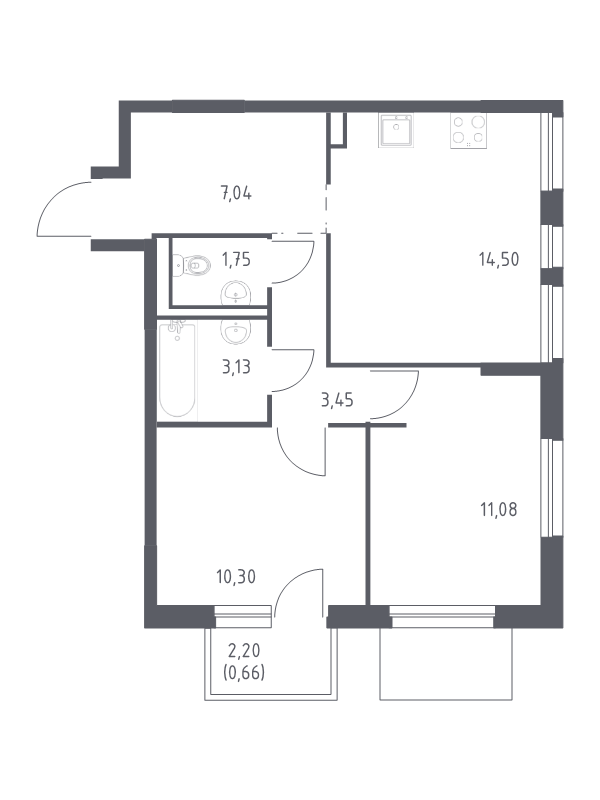 Продажа 2-комн квартиры в новостройке Новосаратовка д., Покровская Дорога ул.,  к. 1.2