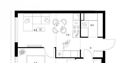 1-комн квартира ул. Плеханова, вл. 11, корп.1.3