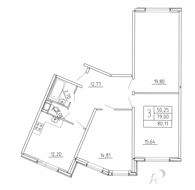 Планировка ЖК Девяткино,  м2