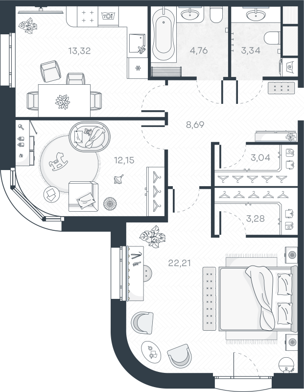 Продажа 2-комн квартиры в новостройке Санкт-Петербург г., Гаванская ул.,  к. 1