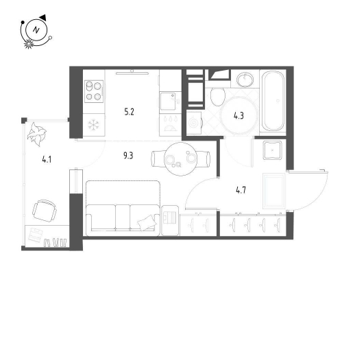 Студия Шушары пос., Чудовская ул. ,  д. 14,  к. 1