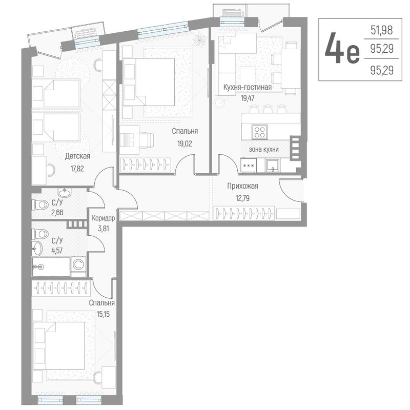 Продажа 3-комн квартиры в новостройке Крюково д., Высокая ул.,  к. 1