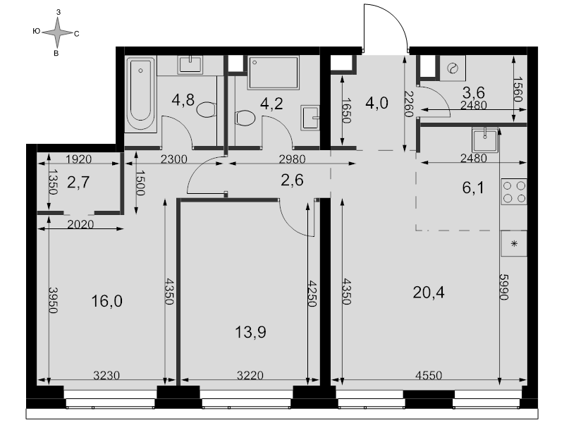 Продажа 2-комн квартиры в новостройке Москва г., Розанова ул.,  к. 4
