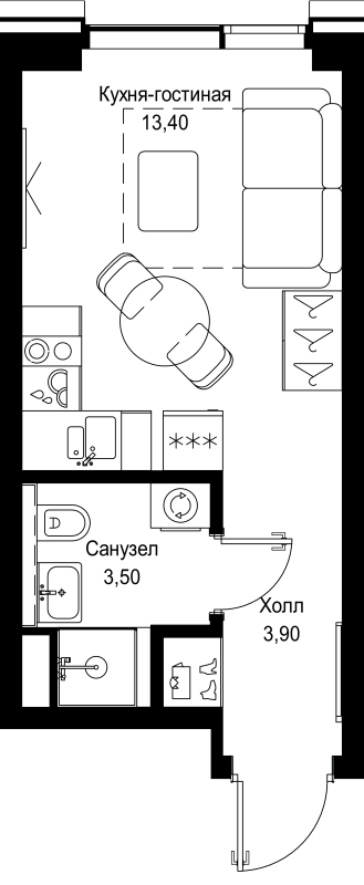 Продажа студии Москва г., Вишнёвая ул.,  к. 5
