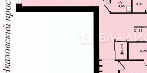 3-комн квартира Чкаловский проспект, 58