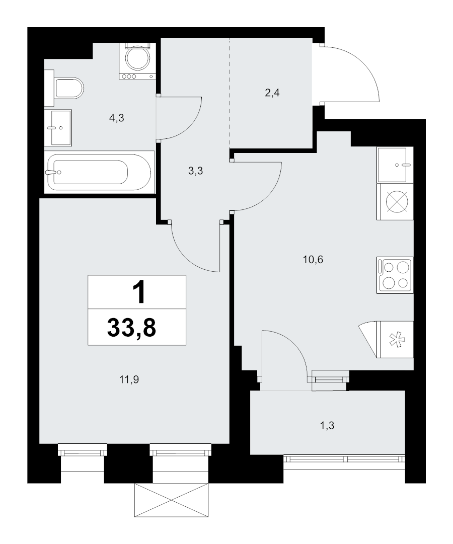 Продажа 1-комн квартиры в новостройке Прокшино д., Проектируемый проезд № 7029,  к. 9.3