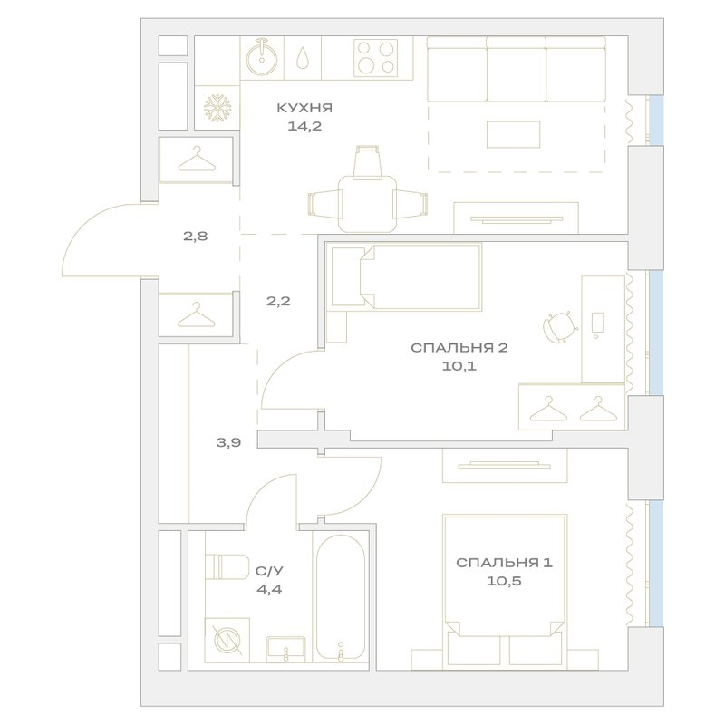 Продажа 2-комн квартиры в новостройке Марьино п., Харлампиева ул.,  к. 21