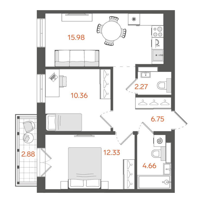 Продажа 2-комн квартиры в новостройке Санкт-Петербург г., Обводного кан. наб.,  к. 1