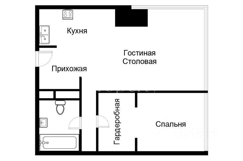 Аренда 2-комн квартиры на вторичном рынке 1-й Красногвардейский проезд, 22с1