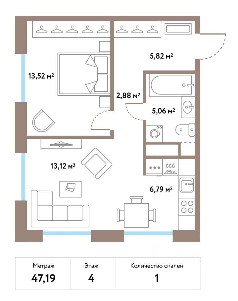 Продажа 1-комн квартиры на вторичном рынке улица Стахановцев, 1