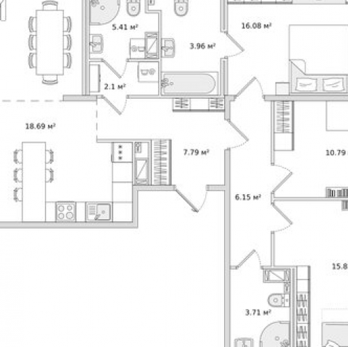 3-комн квартира Белоостровская улица,  д. 10 к2