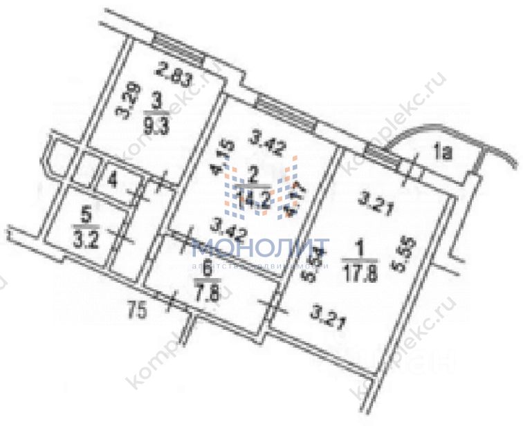 Продажа 2-комн квартиры на вторичном рынке улица Адмирала Лазарева, 41